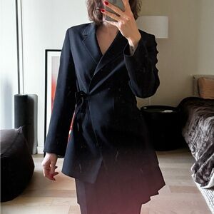 COS Tie Up Wool Blazer